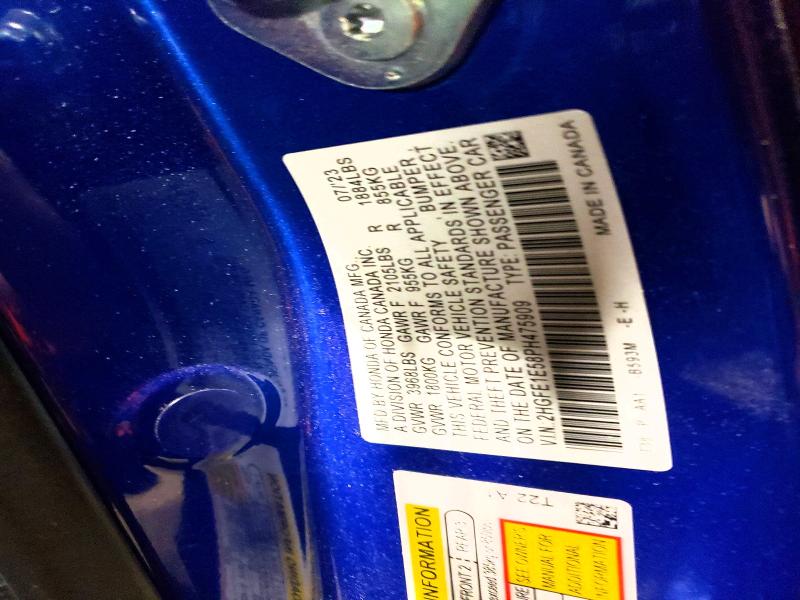 Aukcja sprzedaży 2023 Honda Civic, vin: 2HGFE1E58PH475909, numer aukcji: 57592896