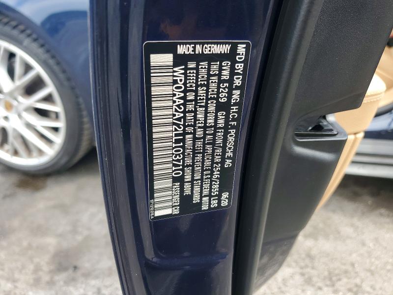 Aukcja sprzedaży 2020 Porsche Panamera, vin: WP0AA2A72LL103710, numer aukcji: 58076426