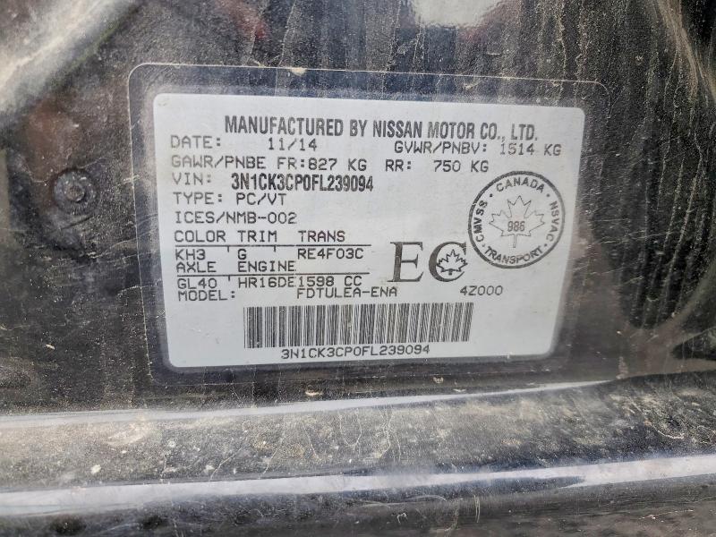 Продажа на аукционе авто 2015 Nissan Micra, vin: 3N1CK3CP0FL239094, номер лота: 56179016