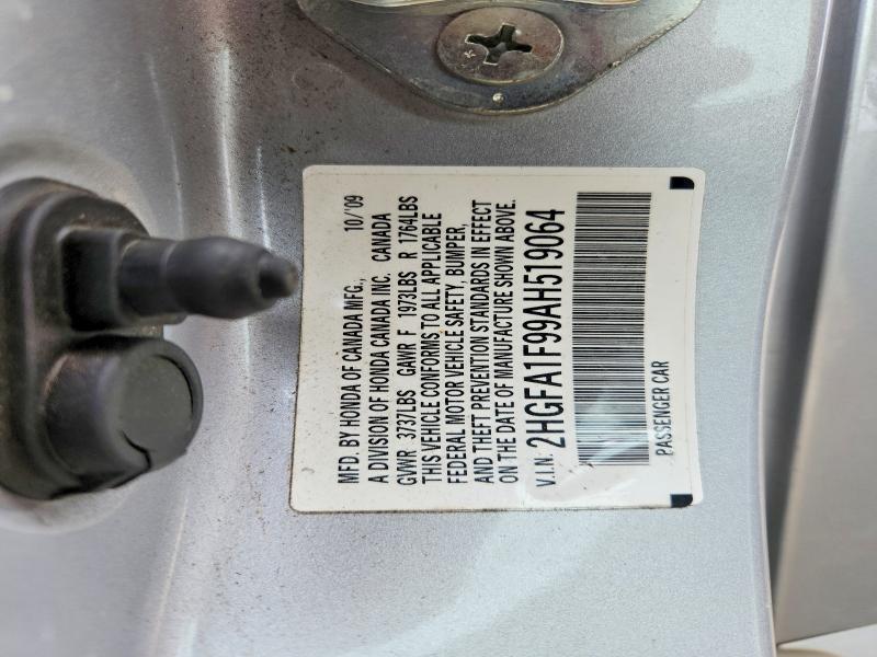 Aukcja sprzedaży 2010 Honda Civic, vin: 2HGFA1F99AH519064, numer aukcji: 58414106