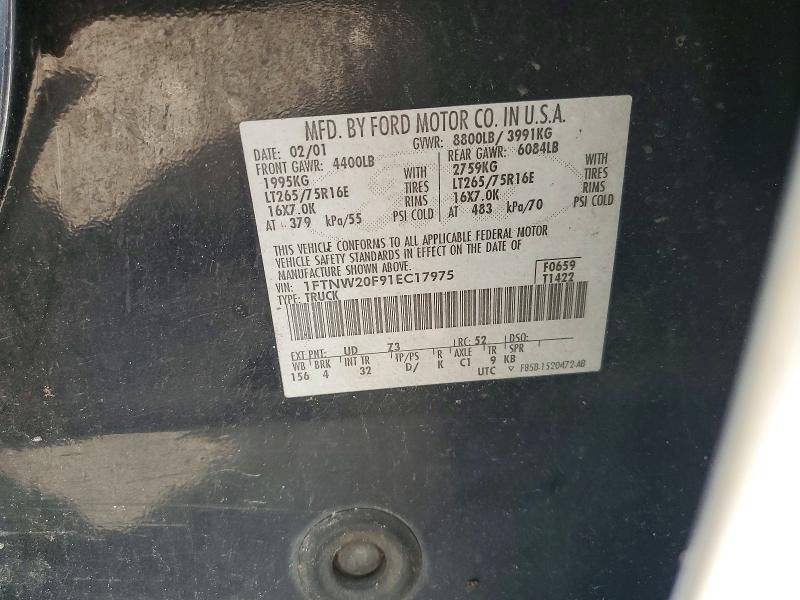 57267256 :رقم المزاد ، 1FTNW20F91EC17975 vin ، 2001 Ford F250 مزاد بيع