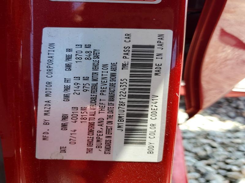 2015 Mazda 3 მანქანა იყიდება აუქციონზე, vin: JM1BM1U78F1224355, აუქციონის ნომერი: 55231716