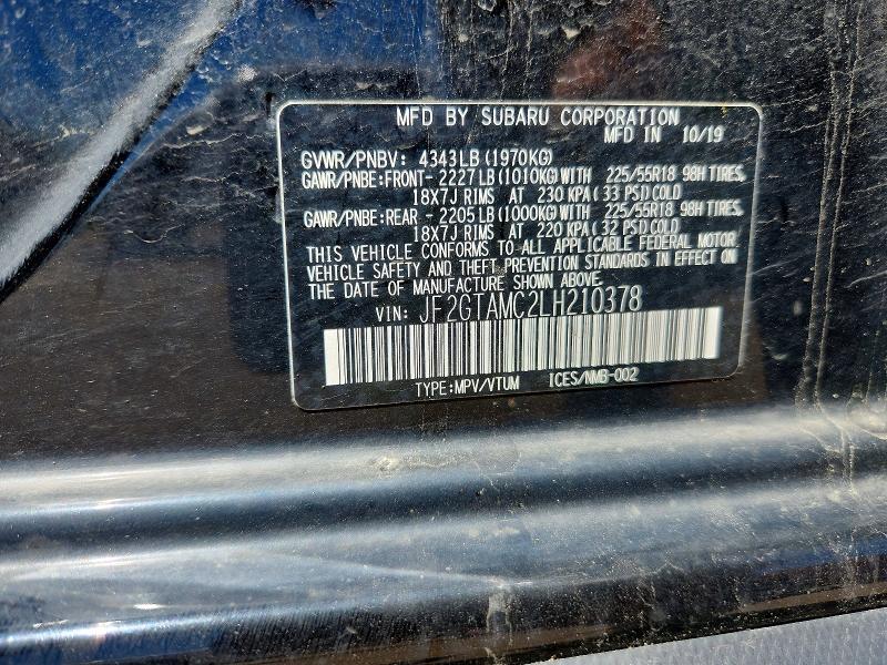 Продажа на аукционе авто 2020 Subaru Crosstrek, vin: JF2GTAMC2LH210378, номер лота: 58403876