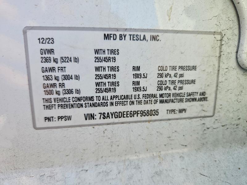 Продажа на аукционе авто 2023 Tesla Model Y, vin: 7SAYGDEE6PF958035, номер лота: 57566686