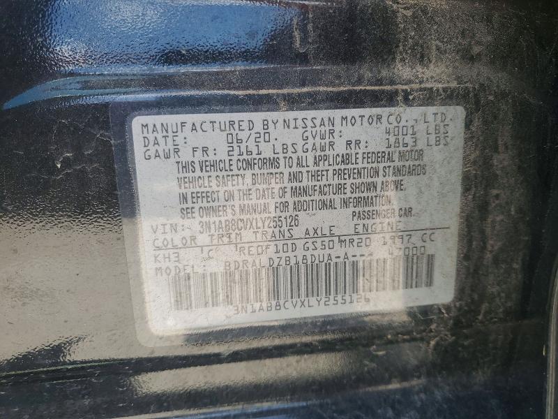 56839746 :رقم المزاد ، 3N1AB8CVXLY255126 vin ، 2020 Nissan Sentra مزاد بيع