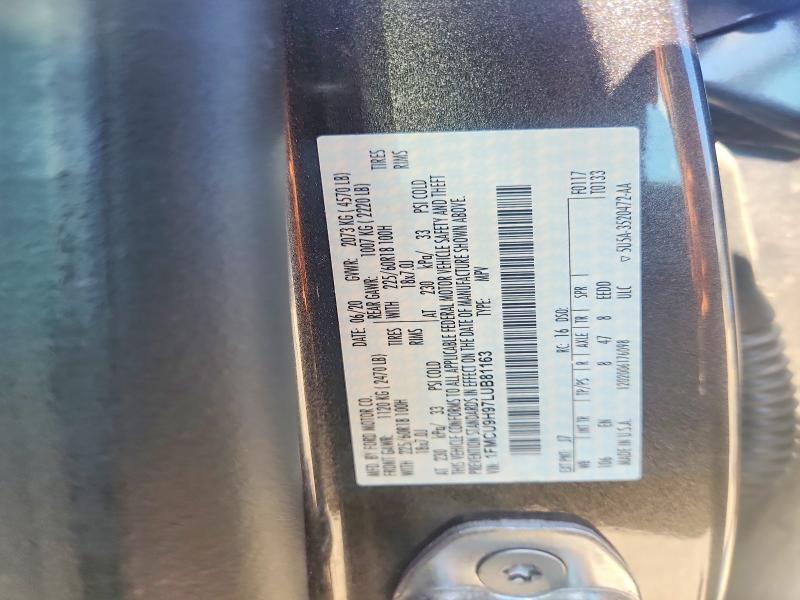 2020 Ford Escape მანქანა იყიდება აუქციონზე, vin: 1FMCU9H97LUB81163, აუქციონის ნომერი: 58647286