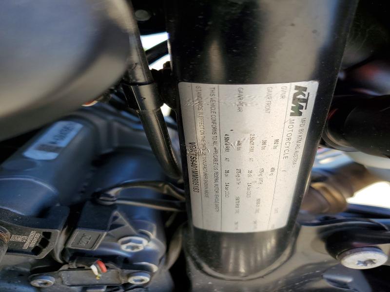 Продажа на аукционе авто 2021 Ktm 890, vin: VBKTS6401MM805183, номер лота: 58122506