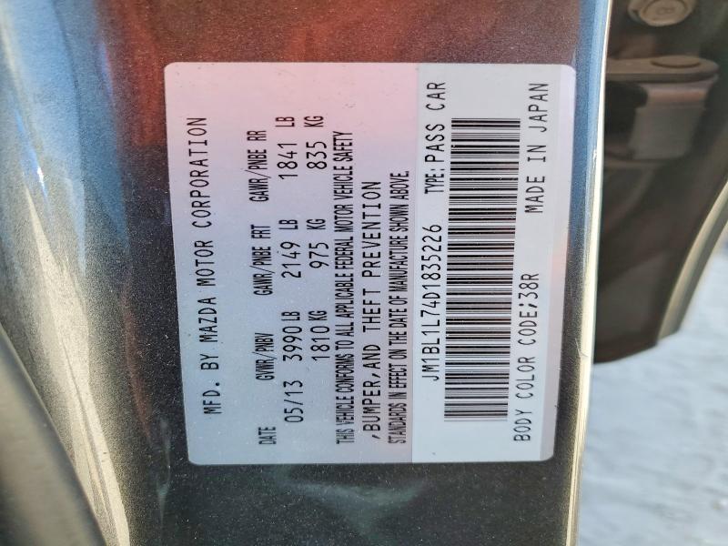 2013 Mazda 3 მანქანა იყიდება აუქციონზე, vin: JM1BL1L74D1835226, აუქციონის ნომერი: 57625766