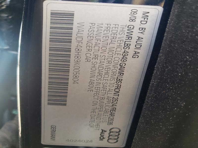 Продаж на аукціоні авто 2009 Audi A4, vin: WAUDF48H89K005804, номер лоту: 56396786