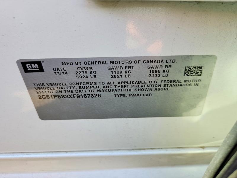 Auction sale of the 2015 Cadillac Xts, vin: 2G61P5S3XF9167326, lot number: 57560876