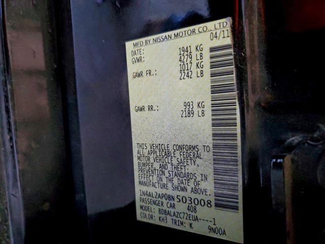 Aukcja sprzedaży 2011 Nissan Altima, vin: 1N4AL2AP0BN503008, numer aukcji: 58811656
