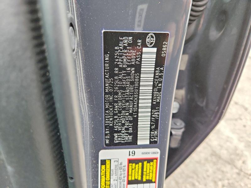 59185526 :رقم المزاد ، 4T1DAACK8SU190865 vin ، 2025 Toyota Camry مزاد بيع