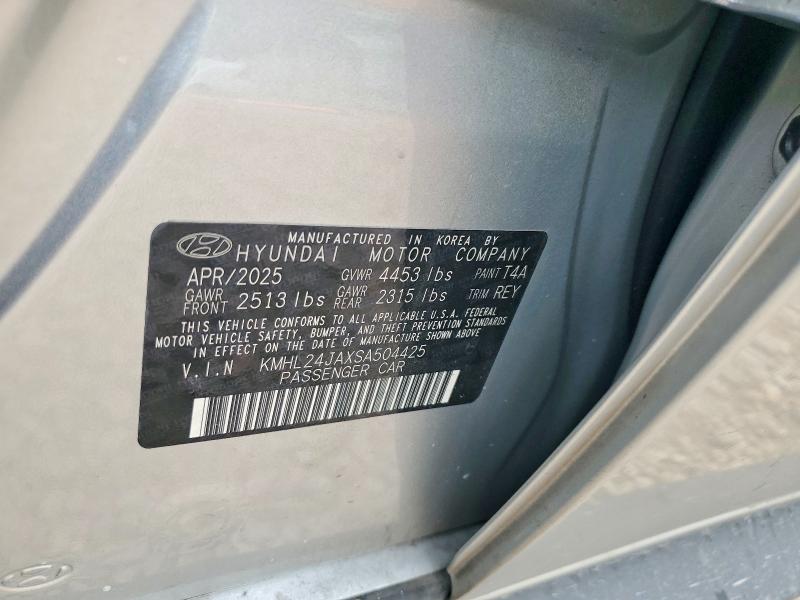 56746826 :رقم المزاد ، KMHL24JAXSA504425 vin ، 2025 Hyundai Sonata مزاد بيع