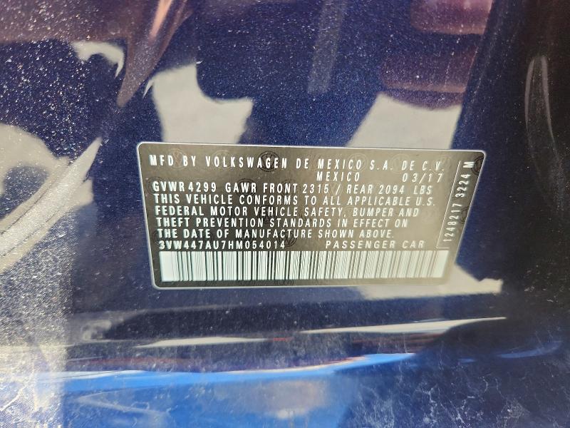 Aukcja sprzedaży 2017 Volkswagen Gti, vin: 3VW447AU7HM054014, numer aukcji: 57155116