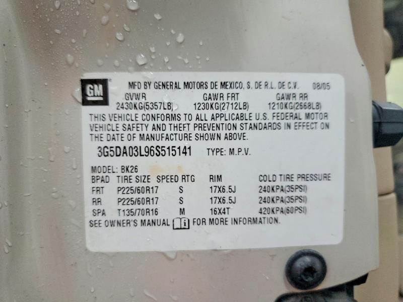 Продажа на аукционе авто 2006 Buick Rendezvous, vin: 3G5DA03L96S515141, номер лота: 57502696