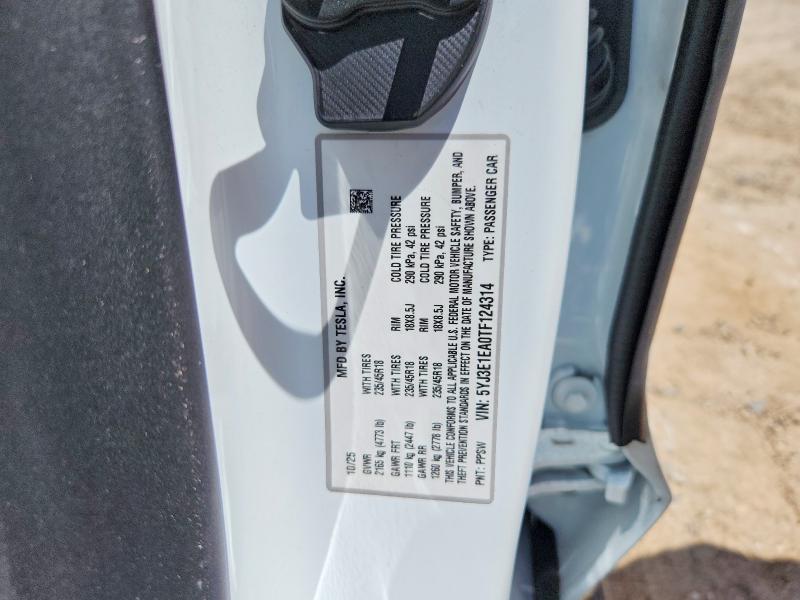 Продажа на аукционе авто 2026 Tesla Model 3, vin: 5YJ3E1EA0TF124314, номер лота: 57014216