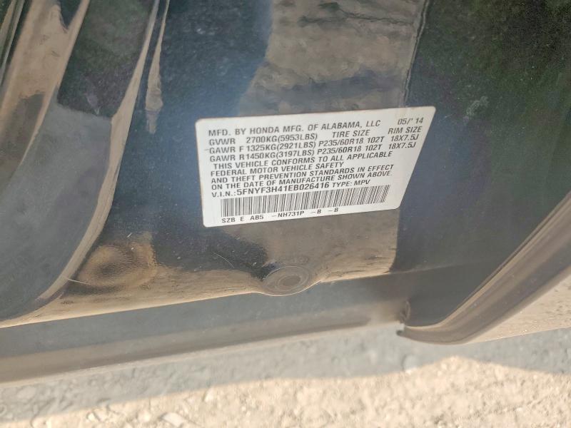 Продажа на аукционе авто 2014 Honda Pilot, vin: 5FNYF3H41EB026416, номер лота: 57599126