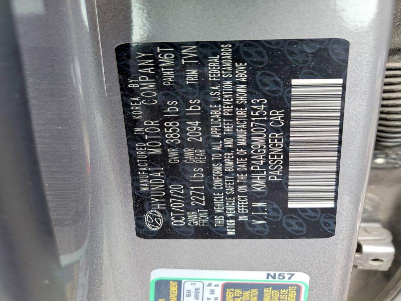 2021 Hyundai Elantra მანქანა იყიდება აუქციონზე, vin: KMHLP4AG9MU071543, აუქციონის ნომერი: 56468036