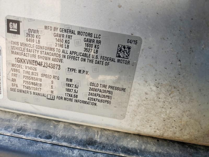 55409836 :رقم المزاد ، 1GKKVNED4FJ343873 vin ، 2015 Gmc Acadia مزاد بيع
