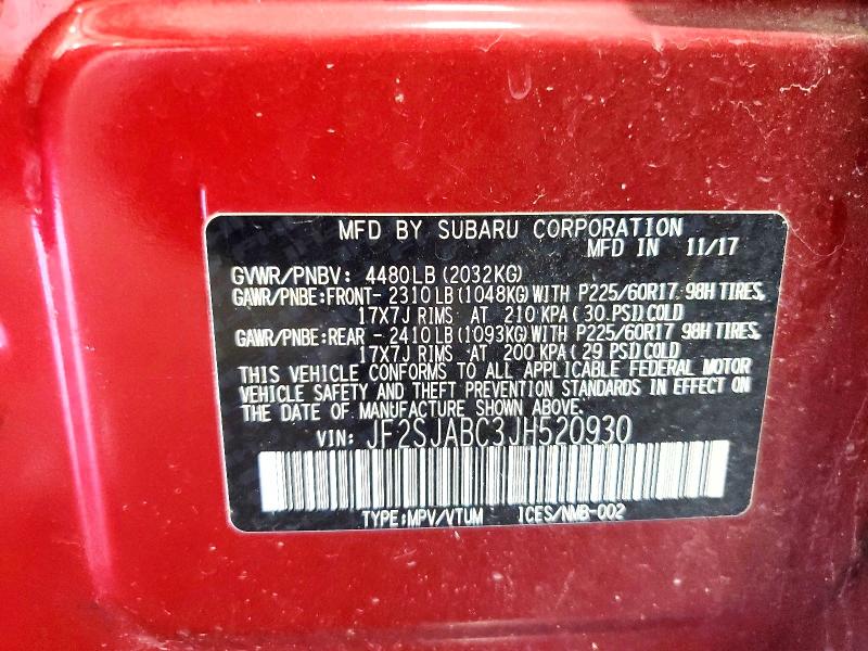 Продажа на аукционе авто 2018 Subaru Forester, vin: JF2SJABC3JH520930, номер лота: 57028666