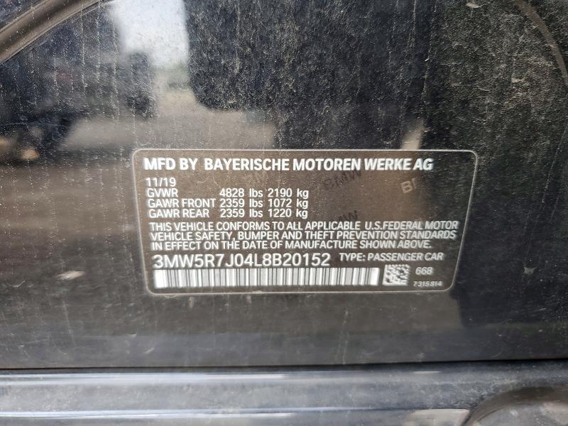 Продажа на аукционе авто 2020 Bmw 330xi, vin: 3MW5R7J04L8B20152, номер лота: 55138796