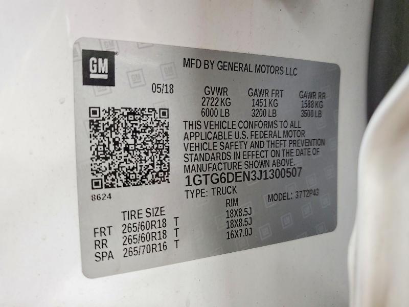 Продажа на аукционе авто 2018 Gmc Canyon, vin: 1GTG6DEN3J1300507, номер лота: 55374116