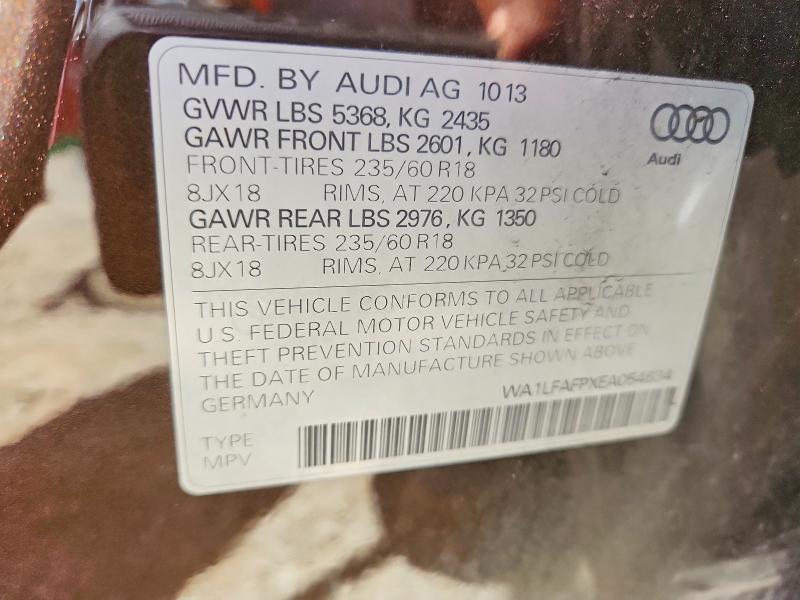 Aukcja sprzedaży 2014 Audi Q5, vin: WA1LFAFPXEA054634, numer aukcji: 57872116