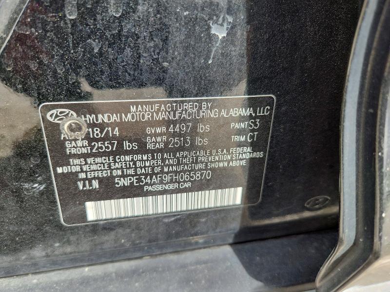 2015 Hyundai Sonata მანქანა იყიდება აუქციონზე, vin: 5NPE34AF9FH065870, აუქციონის ნომერი: 56623316
