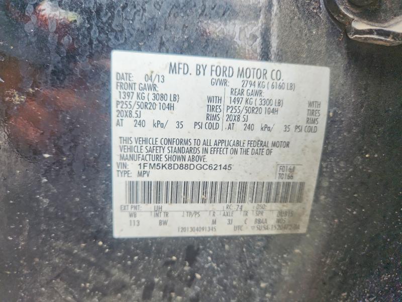 Продаж на аукціоні авто 2013 Ford Explorer, vin: 1FM5K8D88DGC62145, номер лоту: 57316426