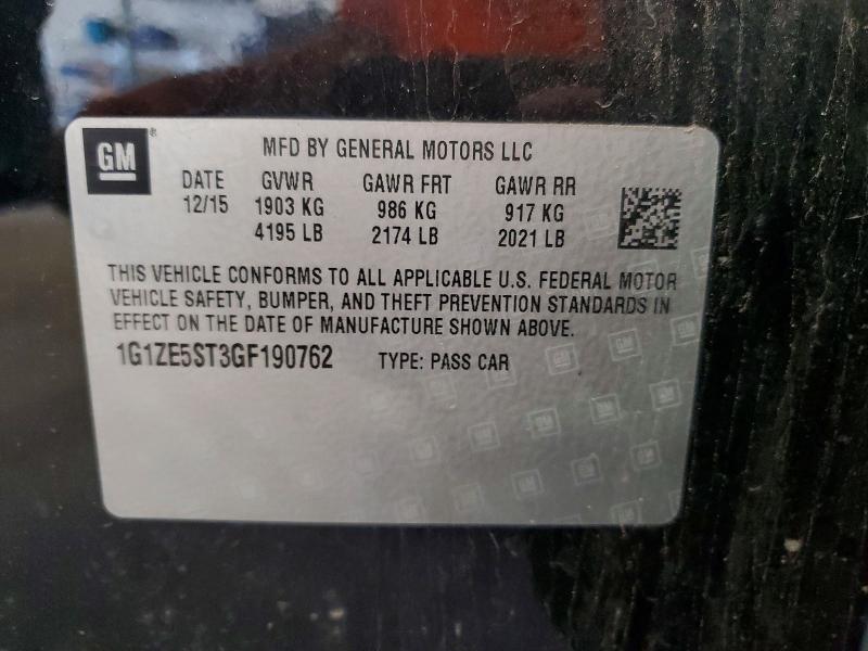 57060976 :رقم المزاد ، 1G1ZE5ST3GF190762 vin ، 2016 Chevrolet Malibu مزاد بيع