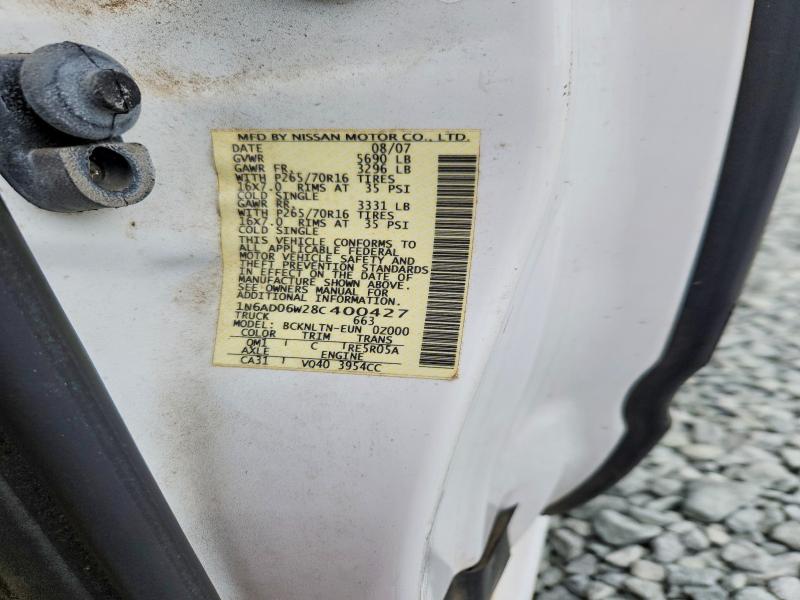 58806516 :رقم المزاد ، 1N6AD06W28C400427 vin ، 2008 Nissan Frontier مزاد بيع