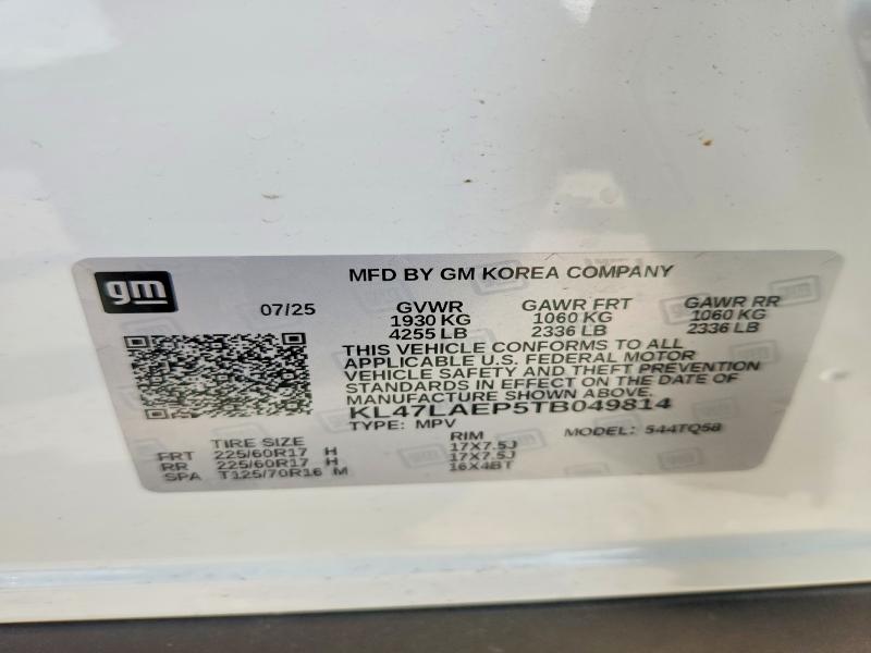 Aukcja sprzedaży 2026 Buick Envista, vin: KL47LAEP5TB049814, numer aukcji: 58331566