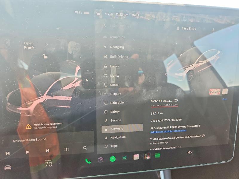 Aukcja sprzedaży 2020 Tesla Model 3, vin: 5YJ3E1EC3LF603246, numer aukcji: 59170716