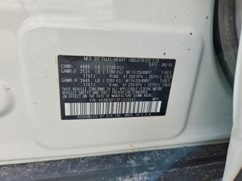 Продаж на аукціоні авто 2015 Subaru Outback, vin: 4S4BSBFC9F3333543, номер лоту: 58618646