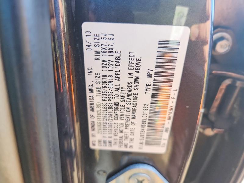 Auction sale of the 2014 Acura Rdx, vin: 5J8TB4H59EL001962, lot number: 57825856