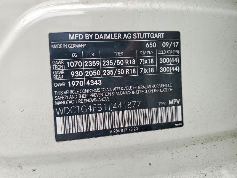 Продаж на аукціоні авто 2018 Mercedes-benz Gla, vin: WDCTG4EB1JJ441877, номер лоту: 58505816