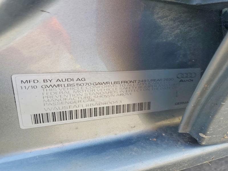 Aukcja sprzedaży 2011 Audi A4, vin: WAUSFAFL8BA080043, numer aukcji: 57593016