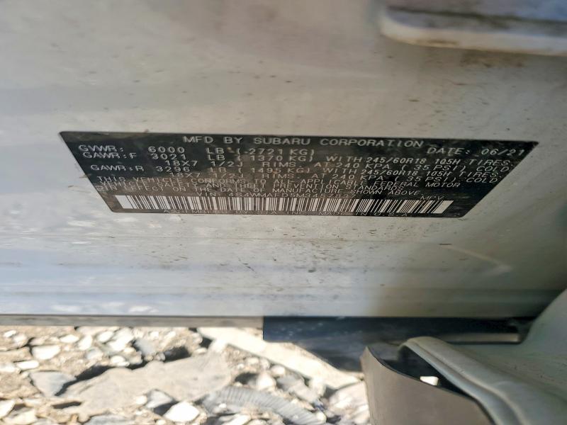 2021 Subaru Ascent მანქანა იყიდება აუქციონზე, vin: 4S4WMAFD5M3457837, აუქციონის ნომერი: 56237296
