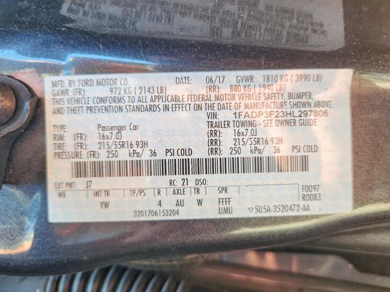 Aukcja sprzedaży 2017 Ford Focus, vin: 1FADP3F23HL297806, numer aukcji: 56789636