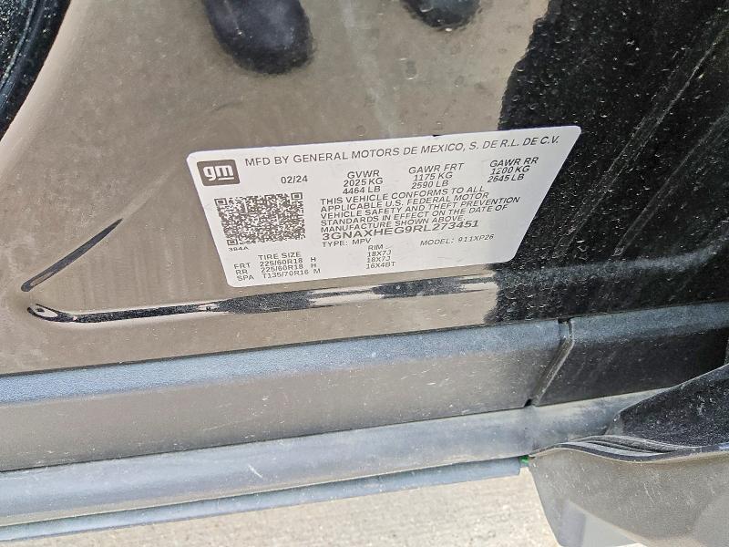 Продажа на аукционе авто 2024 Chevrolet Equinox, vin: 3GNAXHEG9RL273451, номер лота: 58061436