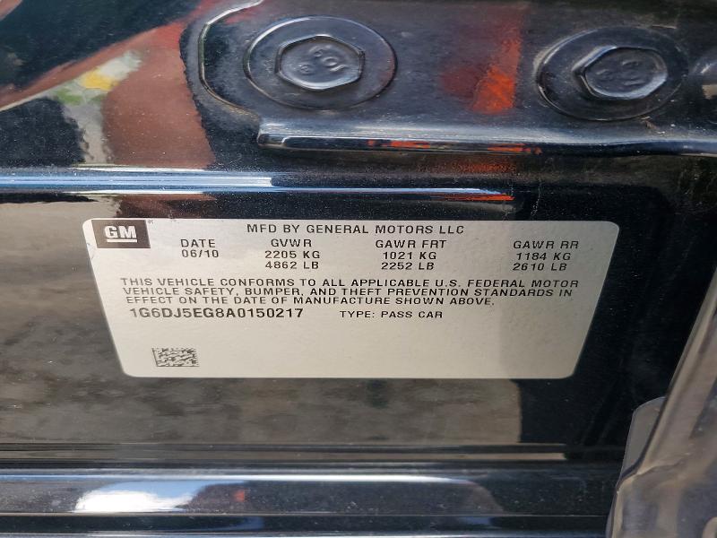 57049636 :رقم المزاد ، 1G6DJ5EG8A0150217 vin ، 2010 Cadillac Cts مزاد بيع