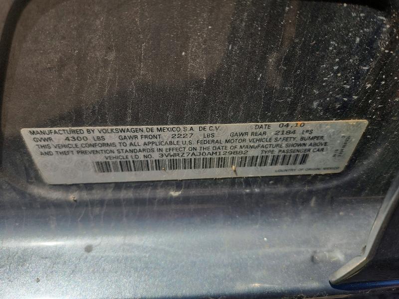 85972785 :رقم المزاد ، 3VWRZ7AJ0AM129882 vin ، 2010 Volkswagen Jetta مزاد بيع