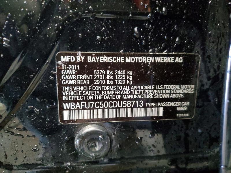 55881416 :رقم المزاد ، WBAFU7C50CDU58713 vin ، 2012 Bmw 535 مزاد بيع