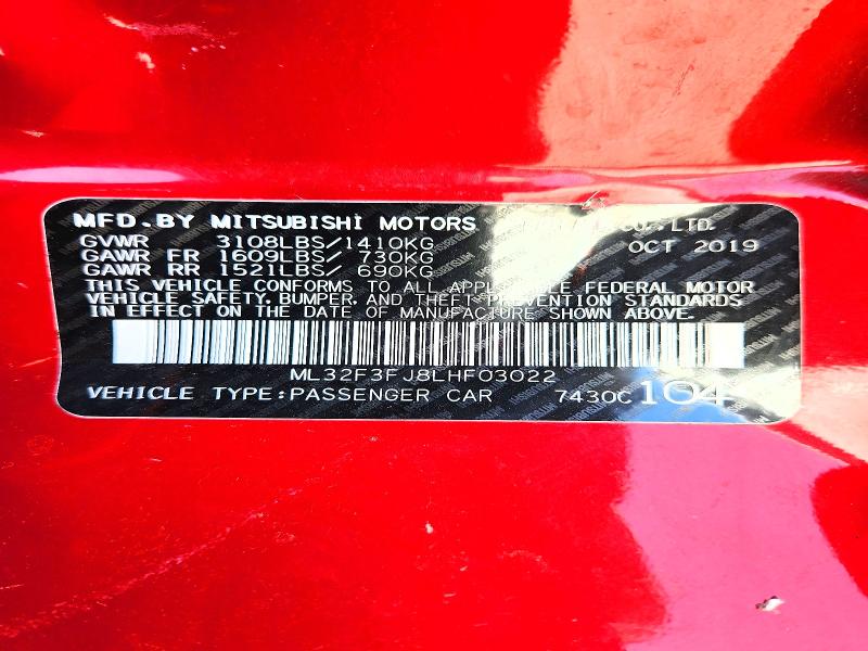 2020 Mitsubishi Mirage მანქანა იყიდება აუქციონზე, vin: ML32F3FJ8LHF03022, აუქციონის ნომერი: 58760646