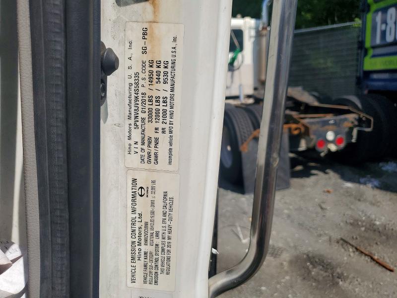 59006976 :رقم المزاد ، 5PVNV8JV9K4S58335 vin ، 2019 Hino Hino 338 مزاد بيع