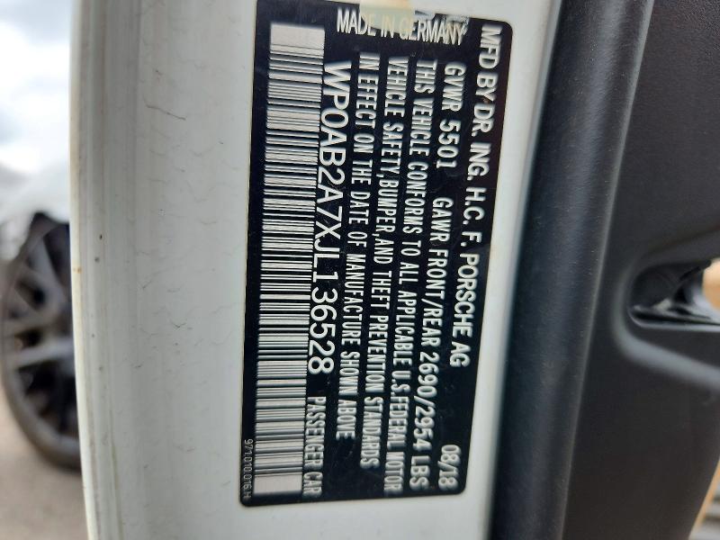 Продажа на аукционе авто 2018 Porsche Panamera, vin: WP0AB2A7XJL136528, номер лота: 59057486