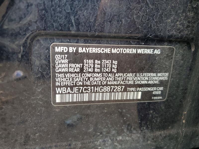 Продажа на аукционе авто 2017 Bmw 540, vin: WBAJE7C31HG887287, номер лота: 57506306