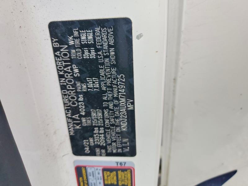 58161276 :رقم المزاد ، KNDJ23AUXM7149725 vin ، 2021 Kia Soul مزاد بيع