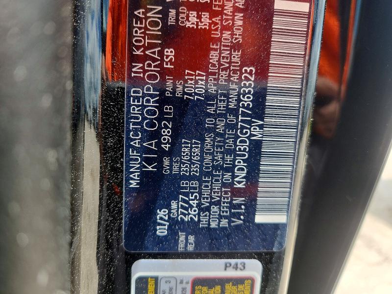 2026 Kia Sportage მანქანა იყიდება აუქციონზე, vin: KNDPU3DG7T7363323, აუქციონის ნომერი: 52379376