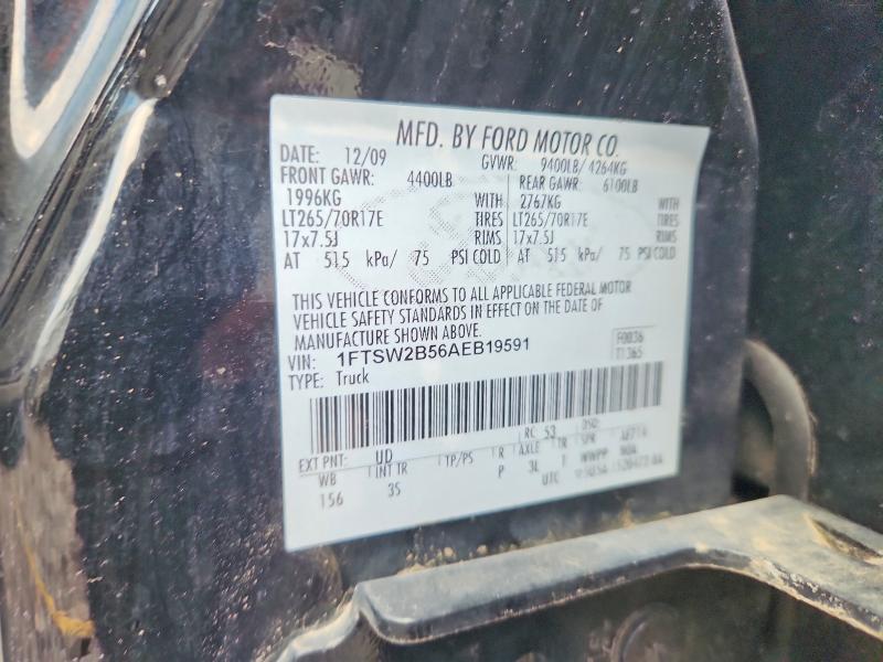 55543856 :رقم المزاد ، 1FTSW2B56AEB19591 vin ، 2010 Ford F250 مزاد بيع